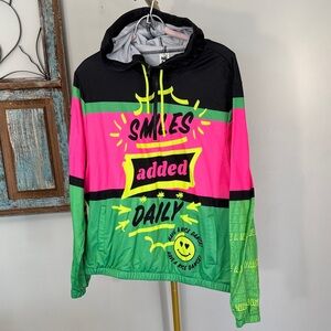 Zumba Fitness Pink, Green & Black Colorblock Hoodie L